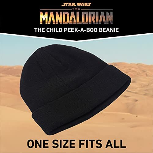 Mandalorian The Child PeekABoo Beanie - Black, One Size