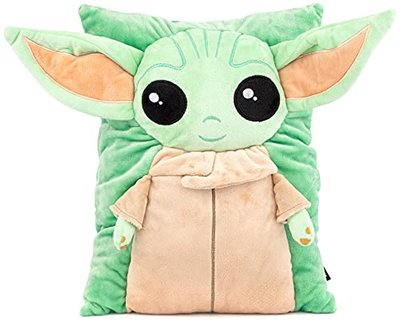 Mandalorian Baby Yoda Grogu 3D Snuggle Pillow 15" - Super Soft