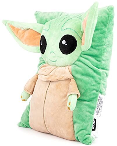 Mandalorian Baby Yoda Grogu 3D Snuggle Pillow 15" - Super Soft