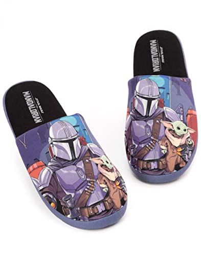 The Mandalorian Slippers - Mens Baby Yoda House Shoes, Size 7-8 UK