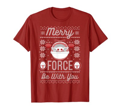 Christmas T-Shirt "Merry Force Be With You" The Mandalorian