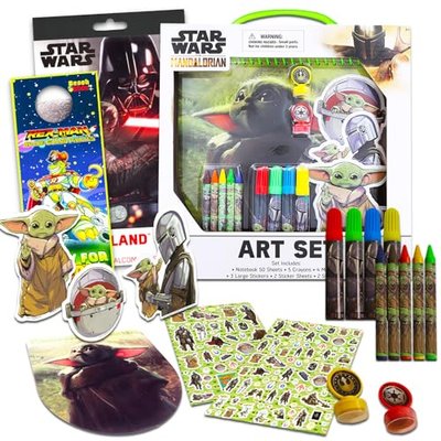 Mandalorian Arts and Crafts Kit - Includes Notebook, Coloring Utensils, Stickers, and Bonus Items